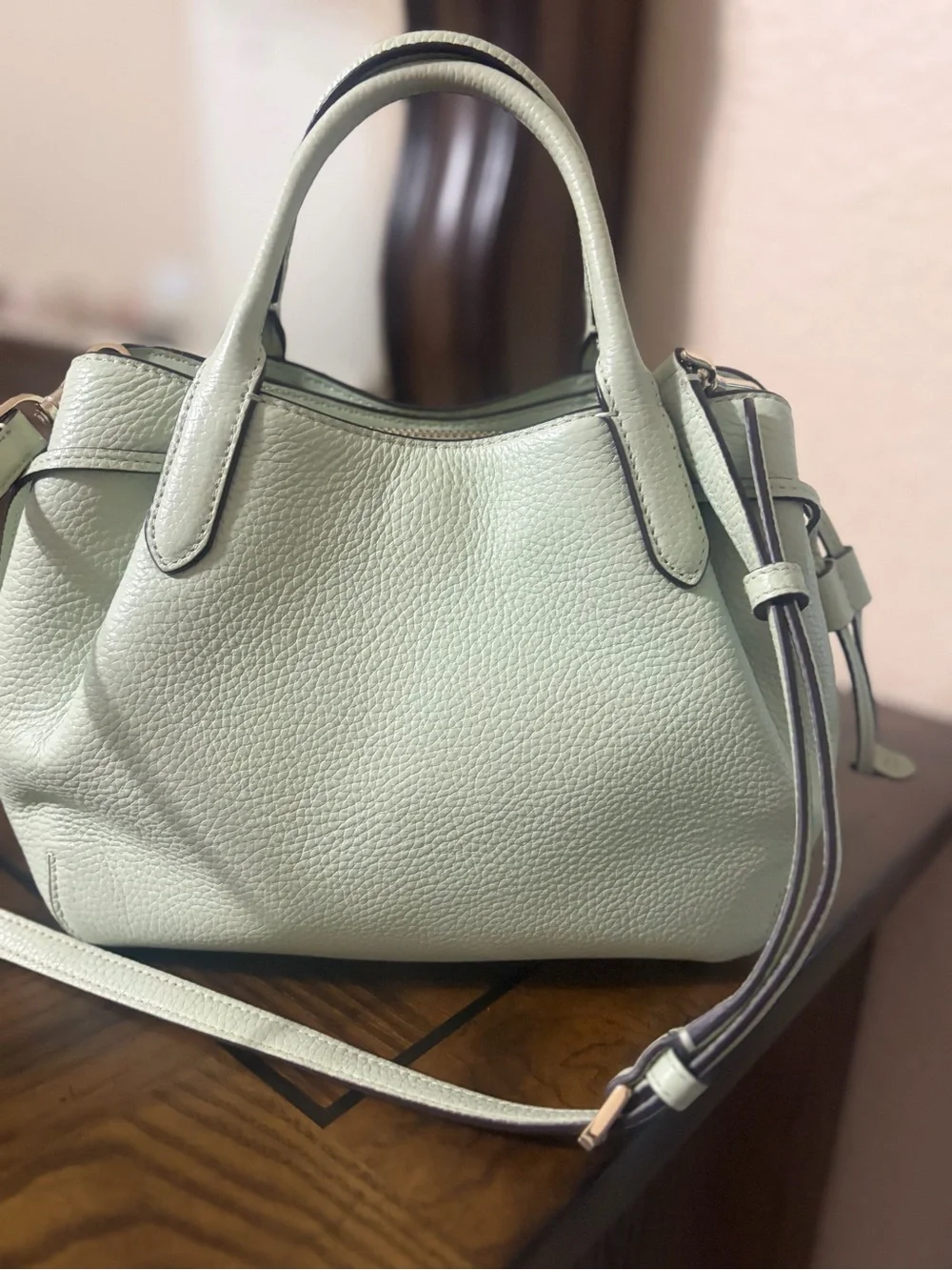 Kate Spade ♠️ New York Pistachio color Pebbled Leather small Dumpling bag
